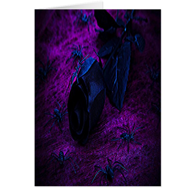 Rose éffrayant en matière noire, araignées noires (Devant)