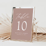 Rose élégant moderne Dusty Mariage Numéro de table<br><div class="desc">Cartes de numéro de table mariage tendance et minimaliste avec lettrage moderne blanc avec "Table" dans script de calligraphie moderne. Le design se compose d'un arrière - plan rose poussiéreux ou d'une couleur de votre choix. Le dessin se répète à l'arrière. Pour commander les cartes de table rose poussiéreuses :...</div>
