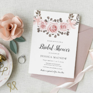 Rose Élégante invitation à la douche nuptiale