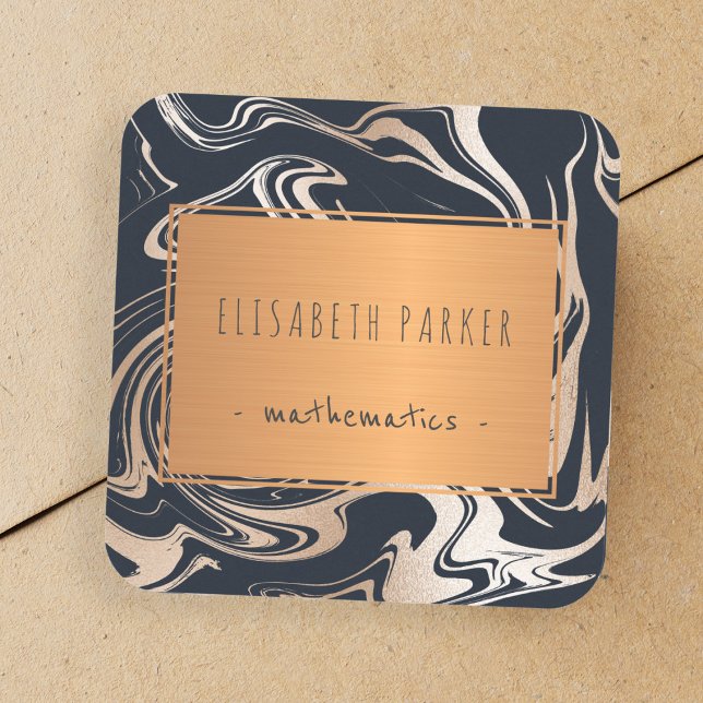 Rose en marbre noir or avec étiquette en cuivre vo (Créateur téléchargé)