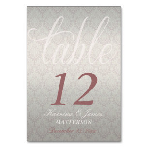 Rose en satin argenté Damassé Carte de table déco