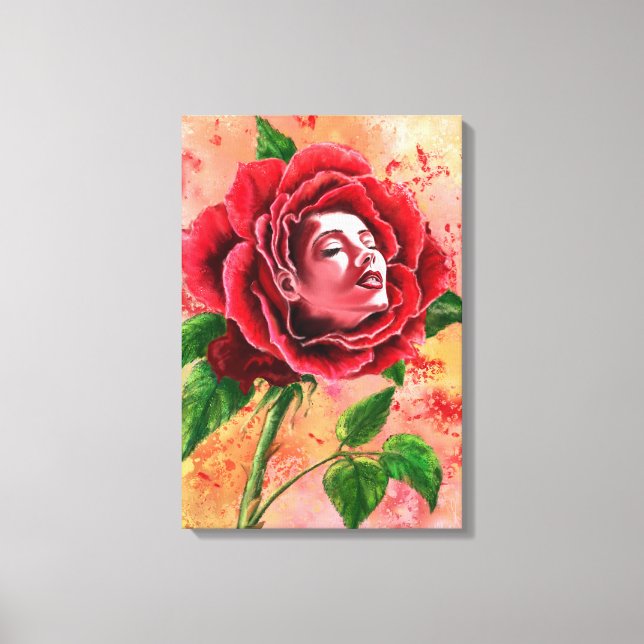 Rose en toile féminine Imprimer (Recto)