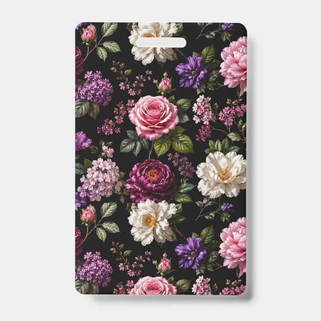 Rose en velours noir Badge vierge (Avant)