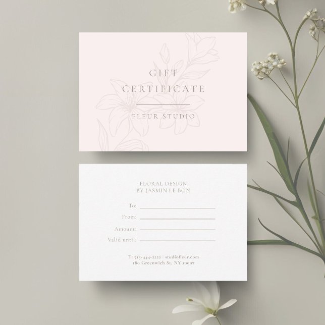 Rose et blanc | Boho minimal Floral moderne (Créateur téléchargé)