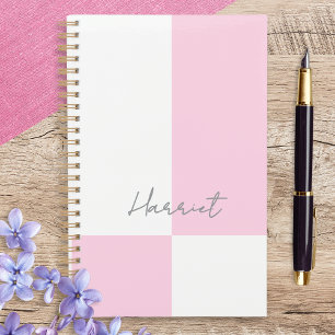Rose et Blanc Personnalisé Bloc de Couleurs Pastel