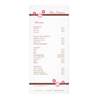 Rose et Brown Sakura Spa Menu Modèle
