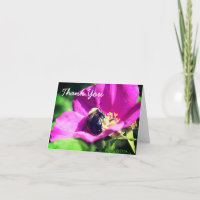 Rose Et Bumble Beer Flower Carte de remerciements