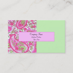 Rose et carte de visite 2 de Paisley de chaux