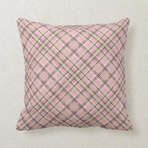 Rose et coussin de plaid tissé par Taupe