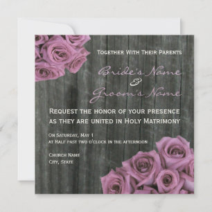 Rose et Faire-part de mariage Barnwood