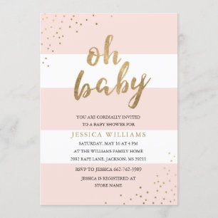 Rose et invitation audacieuse de baby shower de