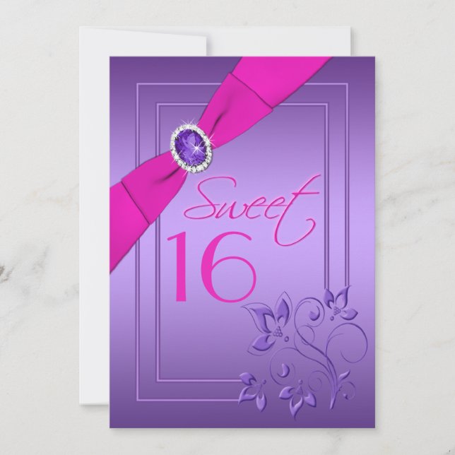 Rose et invitation florale pourpre de sweet (Devant)