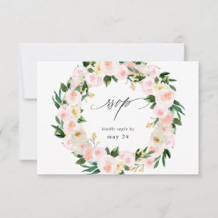Rose et jaune floral avec RSVP de repas