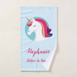 Rose et licorne magique bleue - personnalisés