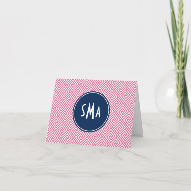 Rose et monogramme grec bleu de motif principal (Devant)