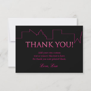 Rose et noir, cartes de Merci de la ville  