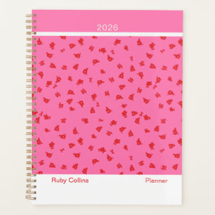 Rose et Rouge Minimaliste Floral Grand Format