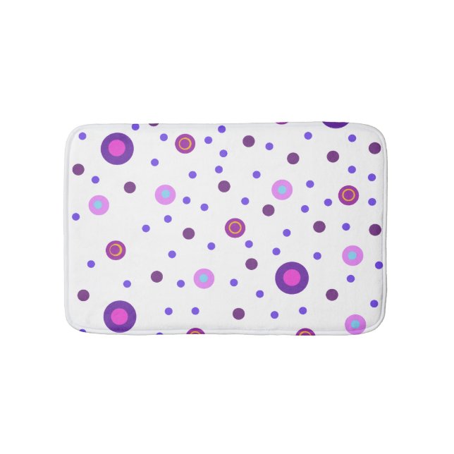 Rose et tapis de bain à pois pourpre (Devant)
