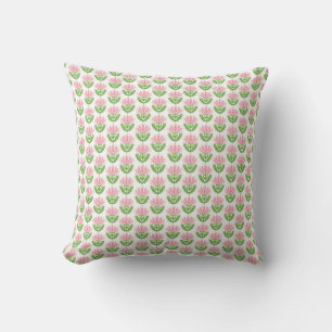 Rose et vert fleuri élégant design Coussin Maiso