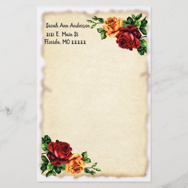 Rose et vieux papier (Devant)