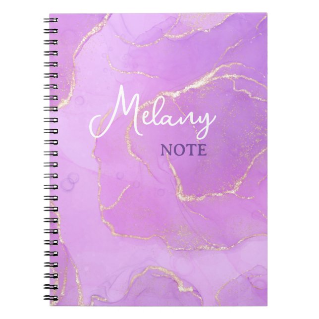 Rose et violet avec cahier de nom (Devant)