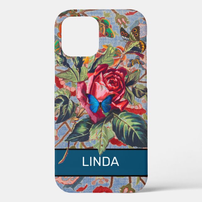 ROSE ET WILLIAM MORRIS iPhone 12 COQUE do-it-yours (Verso)