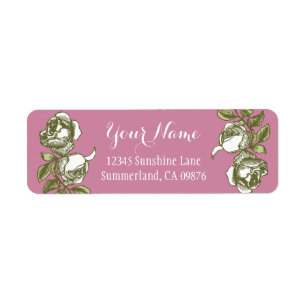 Rose Etching White Golds Pink Custom Étiquette de