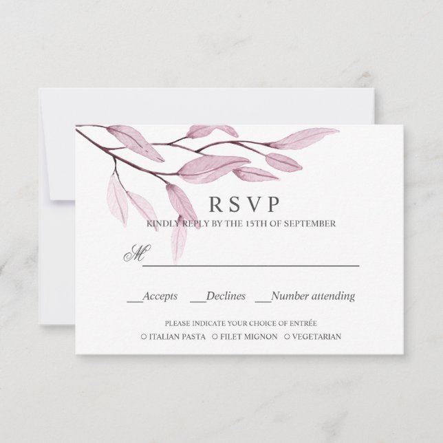 Rose éthéré | MARIAGE RSVP REPAS CHOIX (Devant)