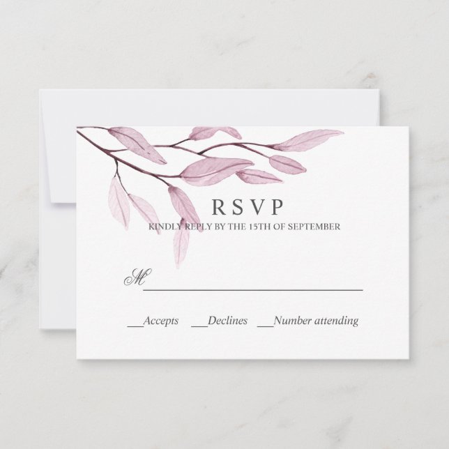 Rose éthéré | RÉPONSE MARIAGE RSVP (Devant)
