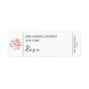 Rose Étiquette bougie