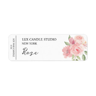 Rose Étiquette bougie