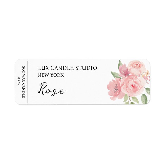 Rose Étiquette bougie (Devant)