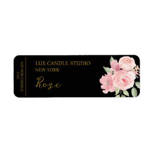 Rose Étiquette bougie