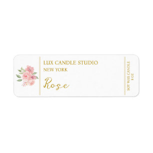 Rose Étiquette bougie