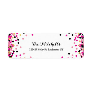 Rose + Étiquettes de adresse de retour de partie