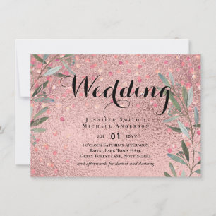 Rose Eucalyptus Feuille Foil Look MARIAGE