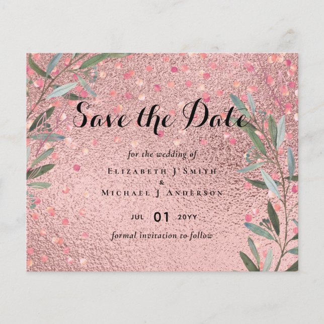 Rose Eucalyptus Feuille Foil Look MARIAGE (Devant)