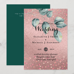 Rose Eucalyptus Feuille Foil Look MARIAGE