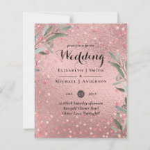 Rose Eucalyptus Feuille Foil Look MARIAGE