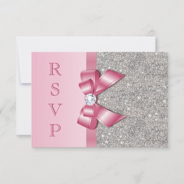 Rose Faux noeud & Diamants RSVP (Devant)