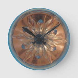 Rosé Fleur Bleu Mur Horloge