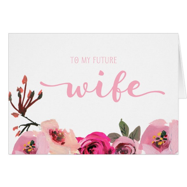 Rose floral à ma carte de mariage de future épouse (Devant horizontal)