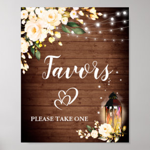 Rose Floral & Blush Mariage Faveur Signer Poster