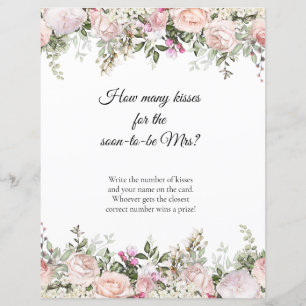 Rose Floral Combien de baisers Fête des mariées Je