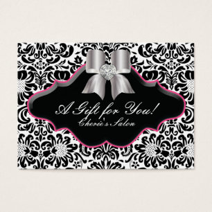 Rose floral de damassé d'arc de chèque-cadeau de