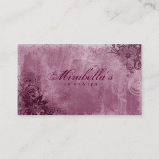 Rose floral de grunge de carte de visite de spa de
