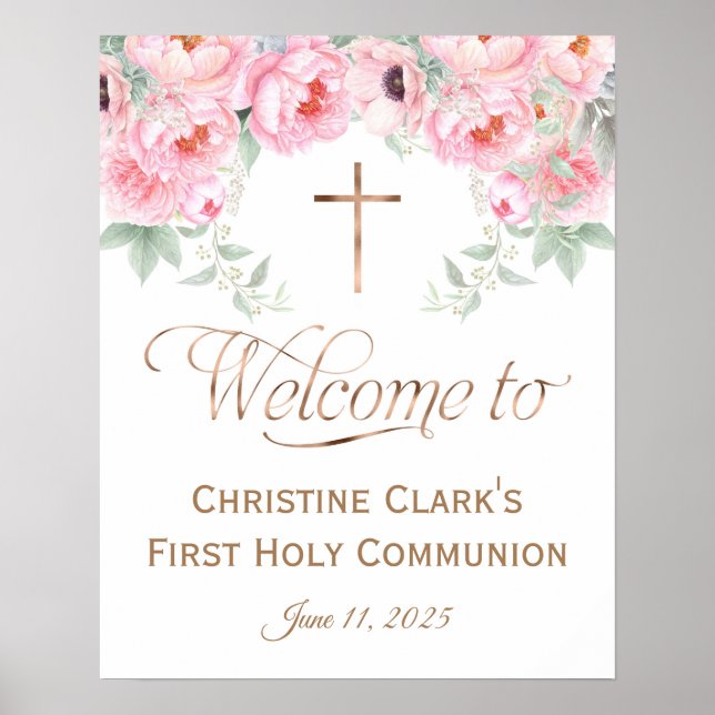 Rose, Floral, Fille, Affiche de bienvenue Communio (Devant)