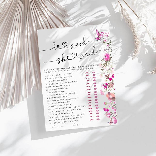 Rose Floral Il A Dit Qu'Elle A Dit Fête des mariée (Créateur téléchargé)