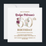 Rose Floral R 60th Birthday Party Invitation<br><div class="desc">Organisez la célébration parfaite du 60e anniversaire avec cet élégant monogramme rose floral R design présenté à l’envers pour les noms des filles d’anniversaire en commençant par la lettre R. Des chiffres floraux élégants sont utilisés dans l’invitation à accentuer l’âge de fête.</div>