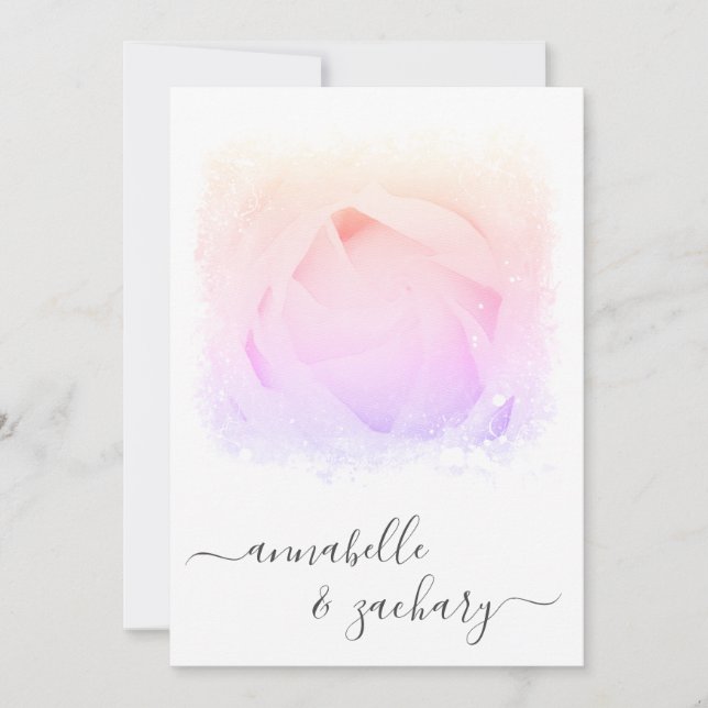 *~* Rose Floral RSVP - QR AR8 Faire-part de mariag (Devant)